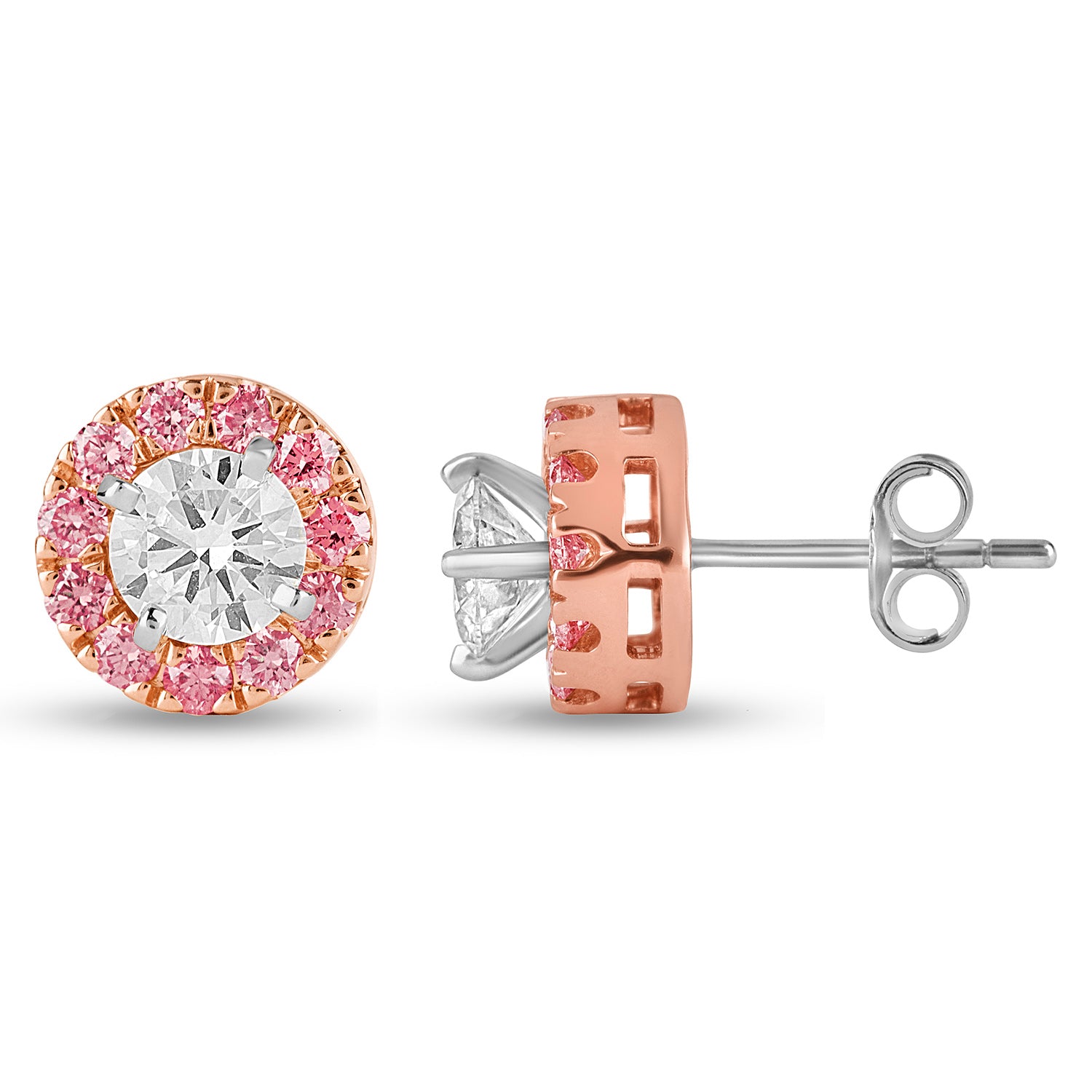 Semi Halo Solitaire Studs – Arise Jewellery - Main Image